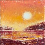 ©Gay Summer Rick_Yellow Sun Setting I_Oil on Canvas_4x4in_web